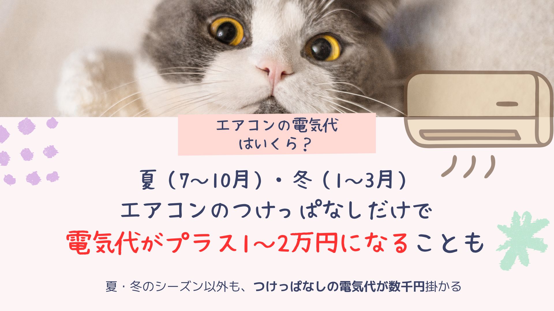 エアコンをつけっぱなしにした電気料金