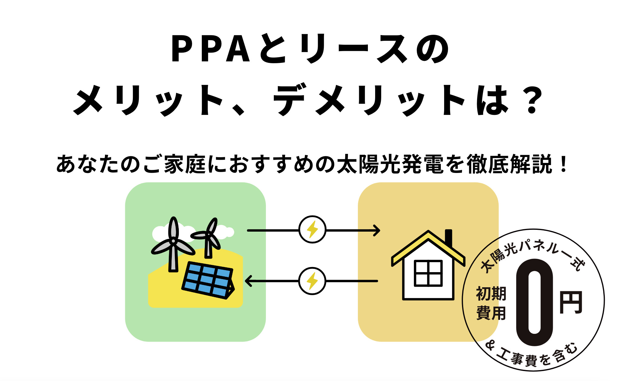 Ppaとリースのメリットデメリットは 無料で太陽光パネルを設置 あなたのご家庭におすすめの太陽光発電を徹底解説