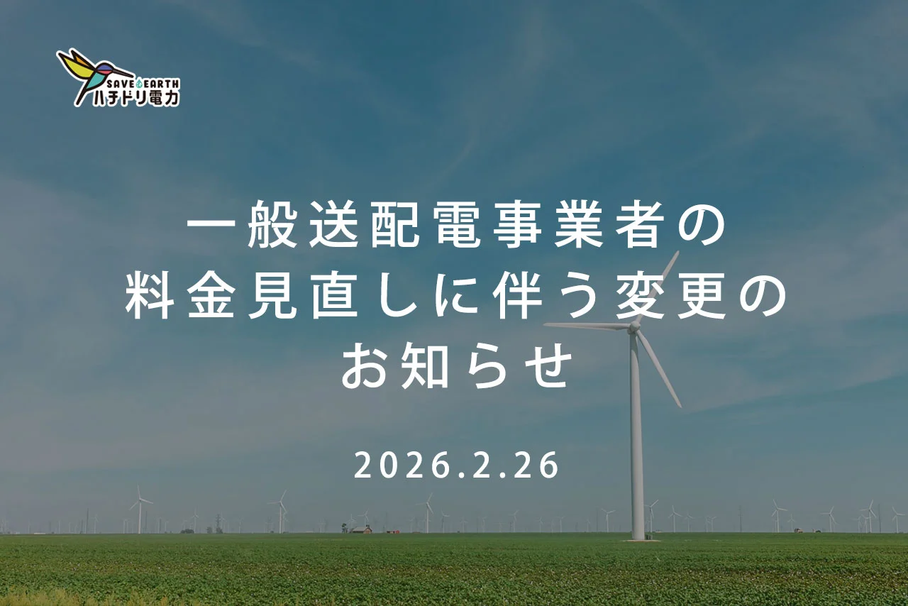 一般送配電事業者の料金見直しに伴う変更のお知らせ - ハチドリ電力 一般送配電事業者の料金見直しに伴う変更のお知らせ - ハチドリ電力